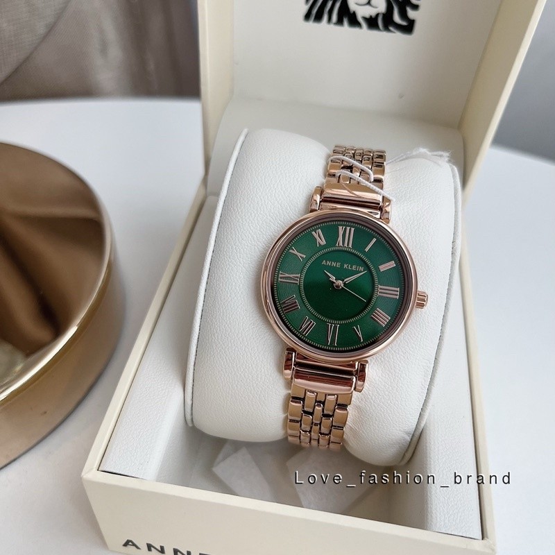 ♞,♘,♙ผ่อน0%แท้100%  นาฬิกา Anne Klein หน้าปัดสีเขียว Anne Klein Women's AK/2158