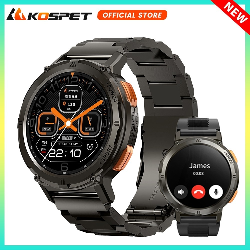 ของแท้ นาฬิกาข้อมือสมาร์ทวอทช์ KOSPET 60 วัน แบตเตอรี่ TANK T2 Ultra 1.43 นิ้ว AMOLED 5ATM IP69K 10