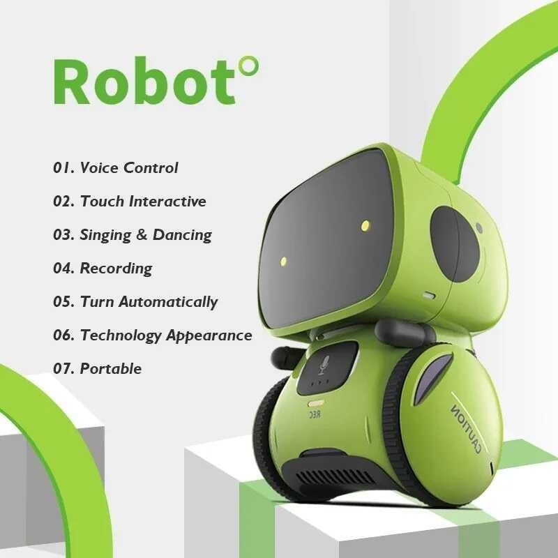 Emo Robot Smart Robots Dance Voice Command Sensor, Singing, Dancing, Repeating Robot Toy For Kids B 