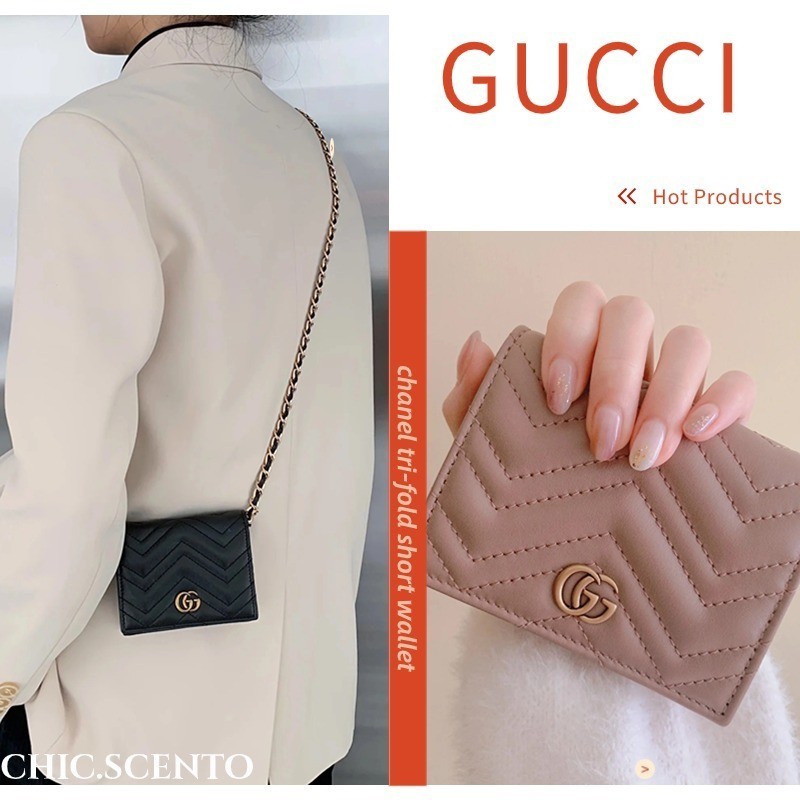 ♞Gucci GG Marmont wallet กระเป๋าสตางค์ผู้หญิง