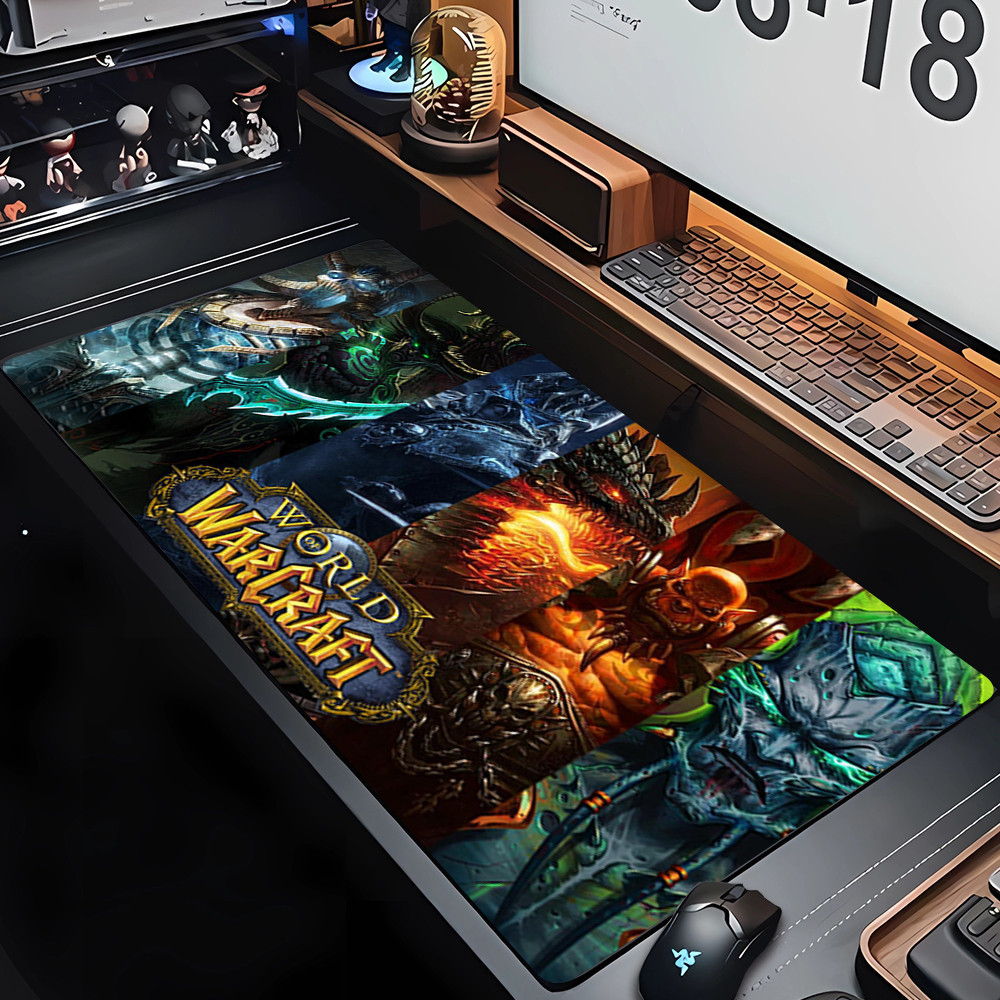 ธรรมชาติ Horde Alliance แผ่นรองเมาส์ยางขนาดใหญ่โต๊ะคอมพิวเตอร์แป้นพิมพ์ HD World Of Warcraft Gaming Mousepad ความเร็วล็อคขอบ