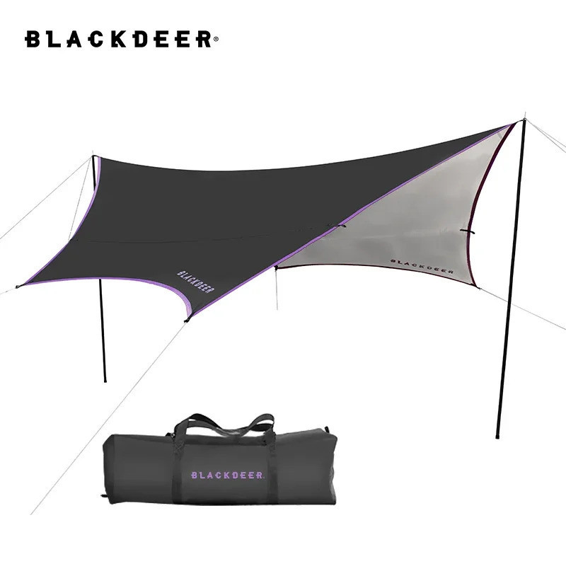 BLACK-DEER Camping Awning Vinyl Coated Silver Sky Curtain Tarp Anti-UV Windproof, Rainproof PU5000mm