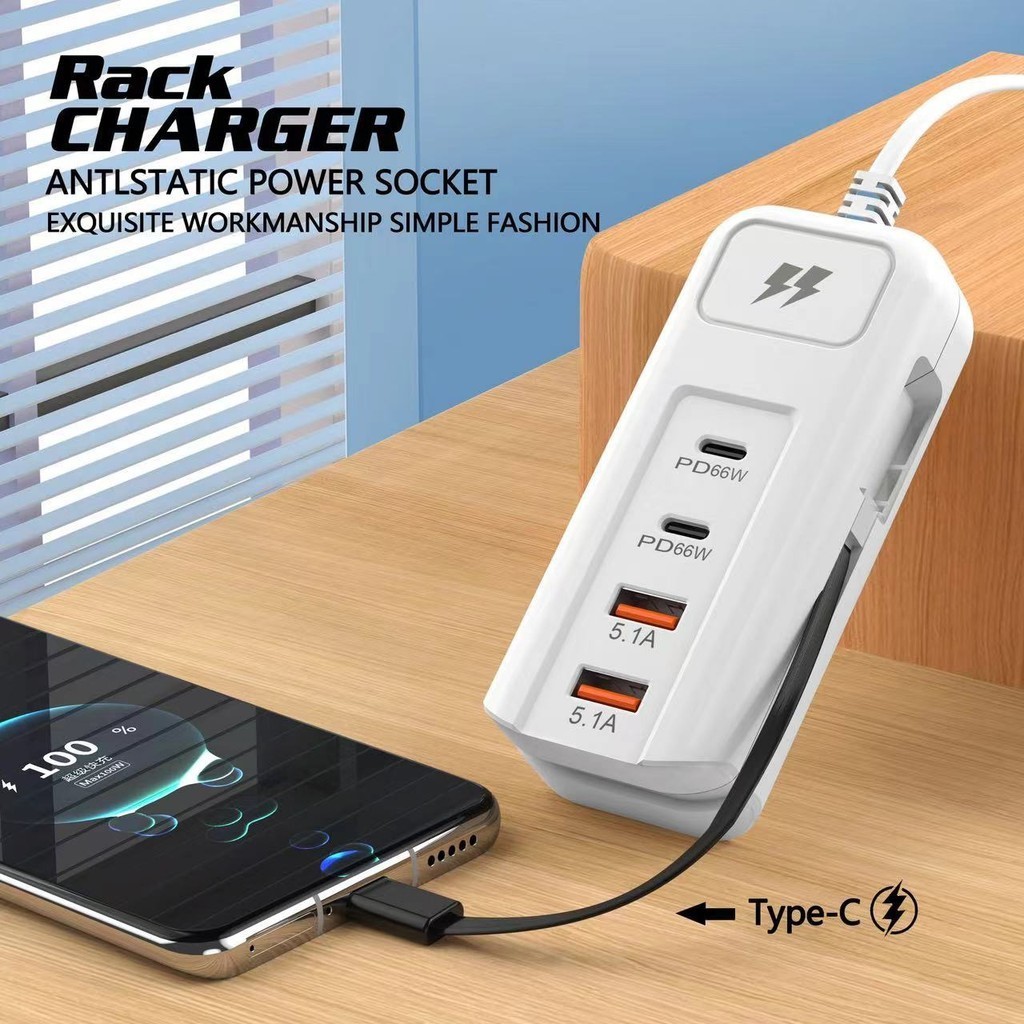 4 พอร์ตปลั๊ก USB Power Strip Charger Station Splitter 5V 4A USB TYPE C 3.0 Fast Charger ปลั๊กชาร์จโทรศัพท์ USB US EU ซ็อกเก็ตไฟฟ้า