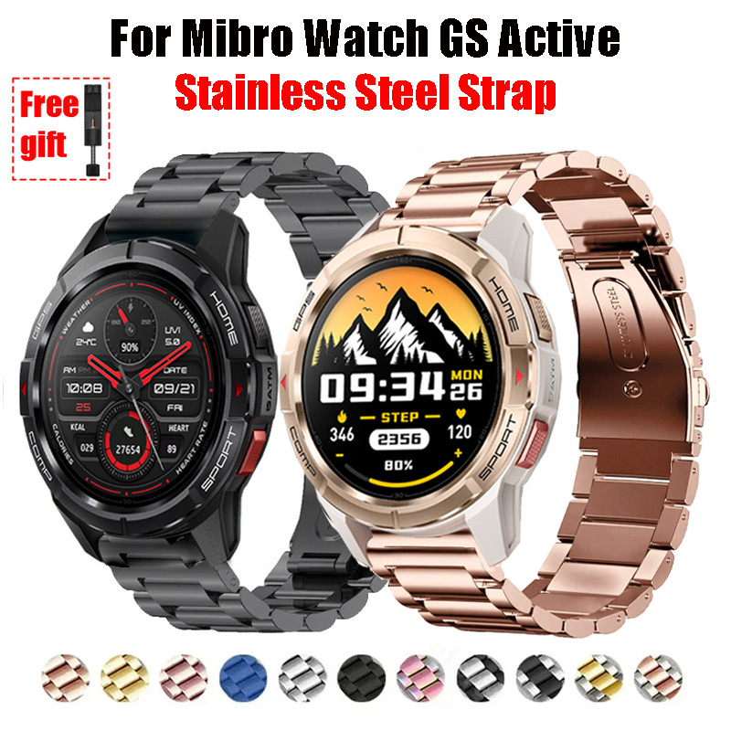 สายสแตนเลสสําหรับ Mibro Watch GS active Smart Watch สายโลหะสําหรับ Mibro Watch GS active Bracelet ba