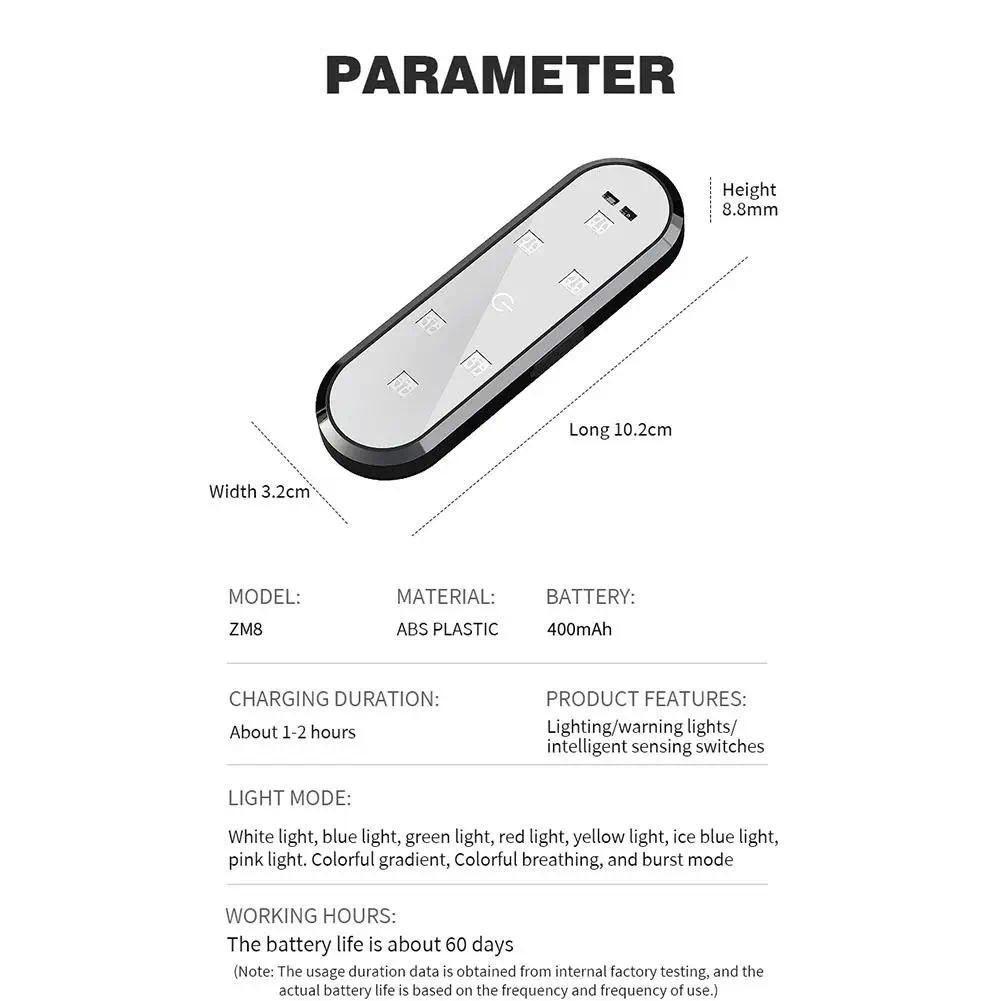 🚚ท้องถิ่น🚚 4 ชิ้นของไฟเตือนรถที่มีสีสัน,ไฟ นํา อินฟราเรดโดยรอบสามารถติดตั้งบนประตูรถสําหรับแสงที่สะดวก - รูปที่ 7