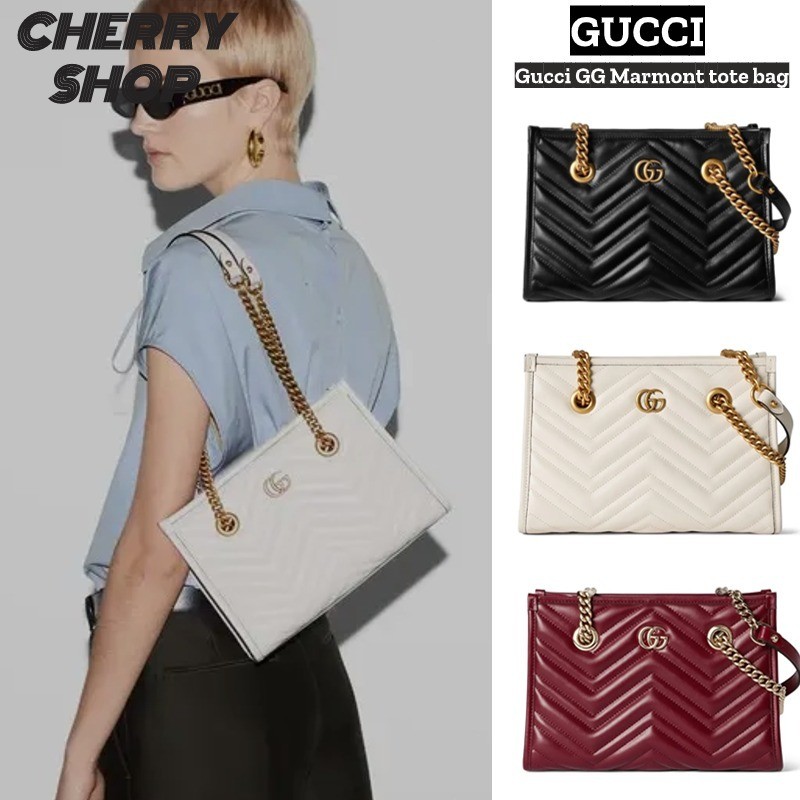 กุชชี่ Gucci GG Marmont series tote bag กระเป๋าสะพายข้างผู้หญิง 779727