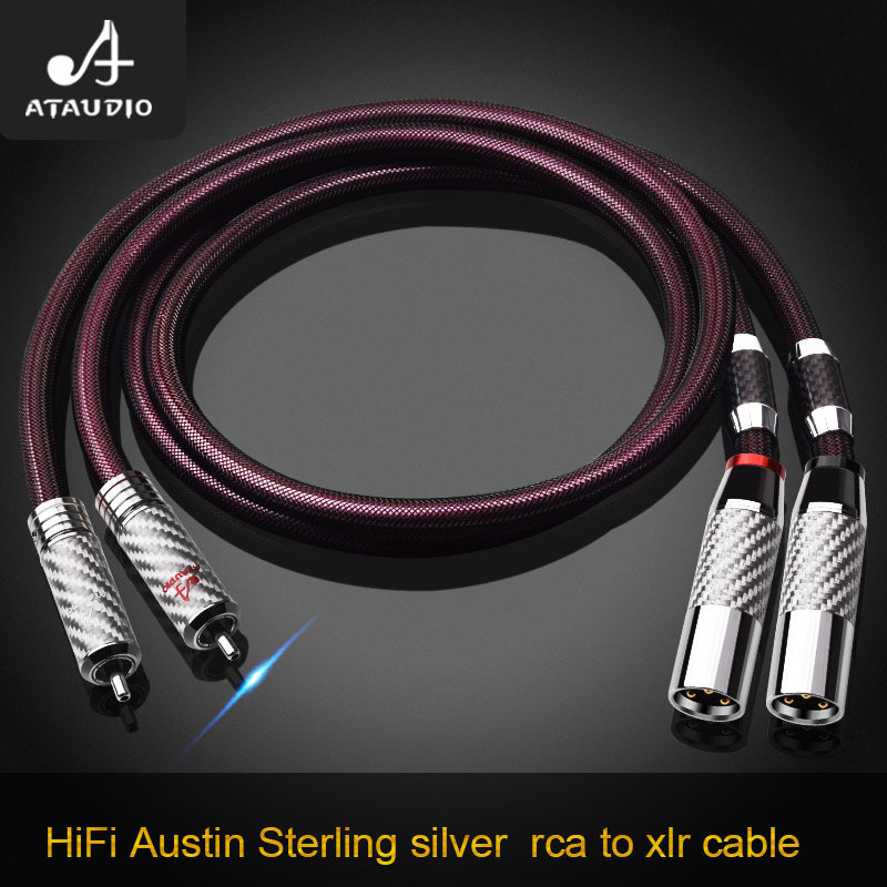 Ataudio Pure Silver RCA to XLR Cable Hi-end Dual XLR to Dual RCA Audio Cable