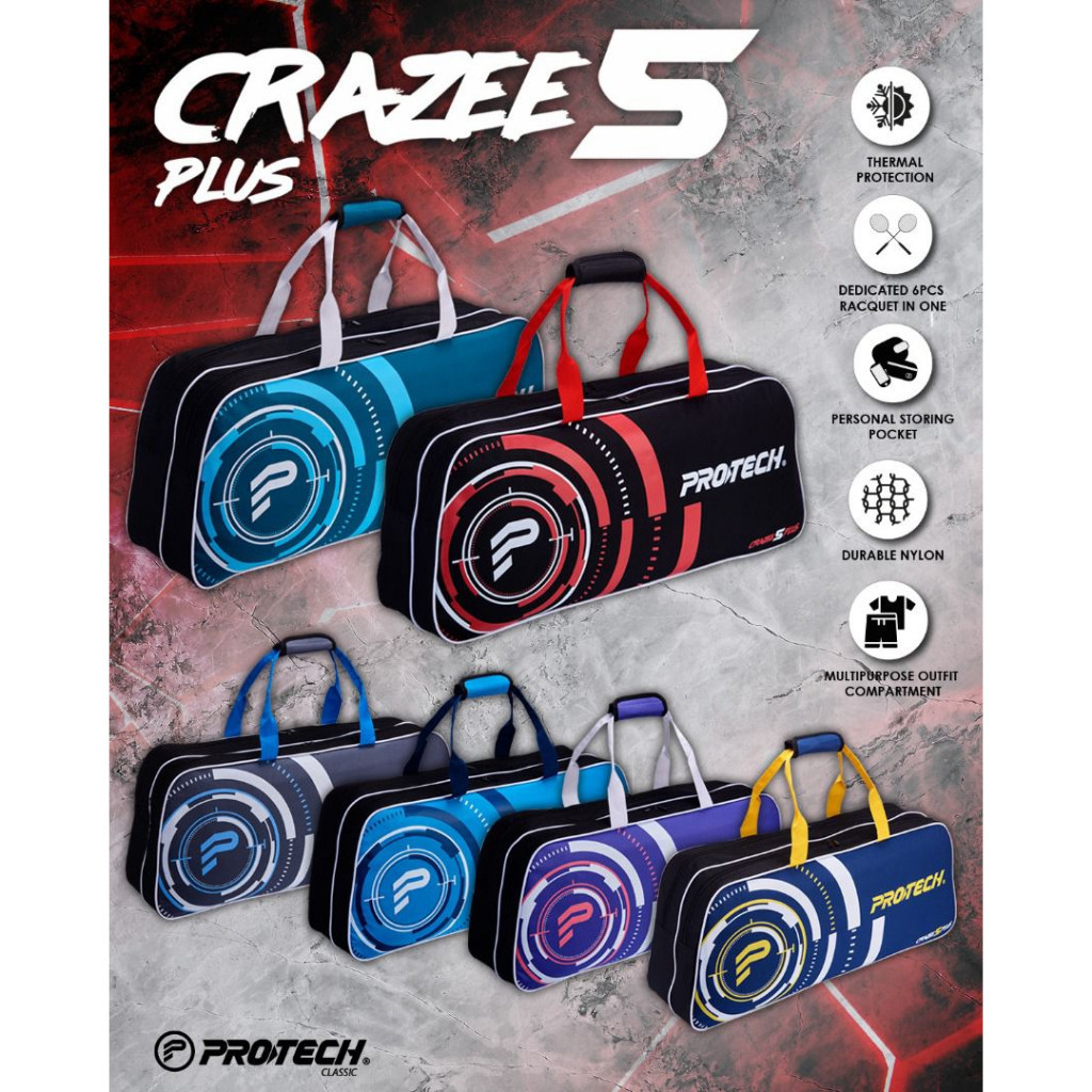 Protech BADMINTON กระเป๋าแบดมินตัน CRAZEE 5 PLUS