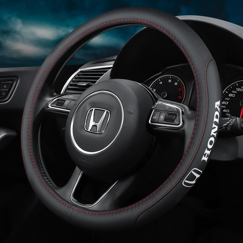 ปลอกพวงมาลัย ขนาด 38 ซม. 15 นิ้ว สำหรับรถยนต์ Honda Accord City Civic Brio CRV HRV Jazz Odyssey