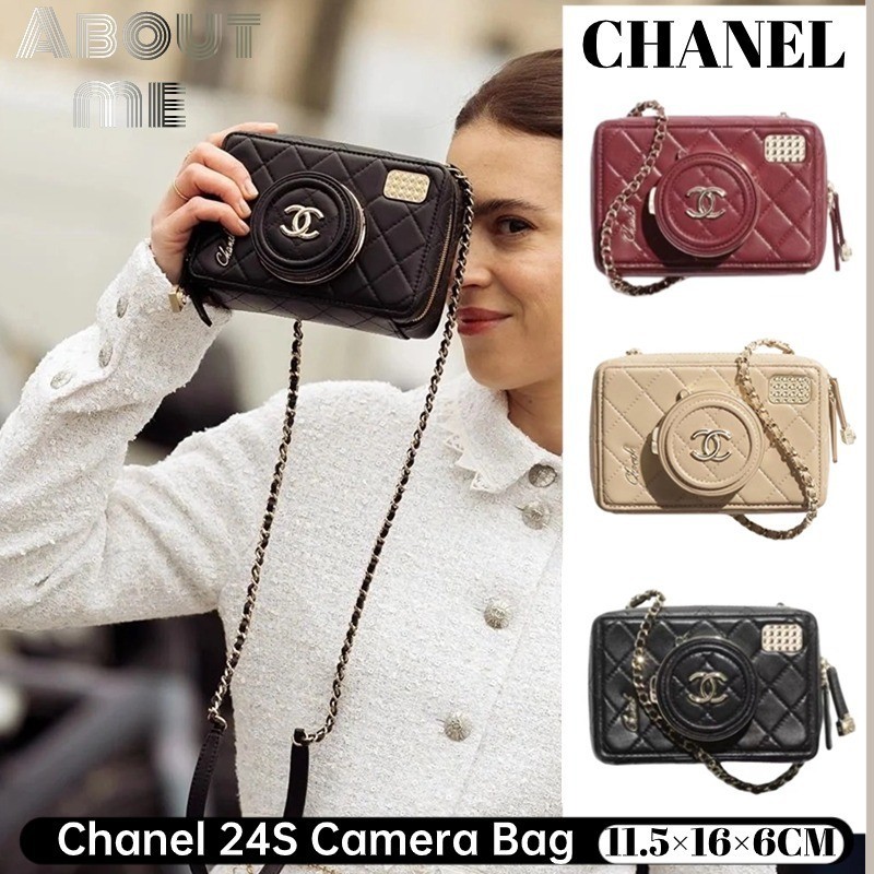 ♞ชาแนล Chanel 24S Camera Bagกระเป๋าสะพายหนังแกะ