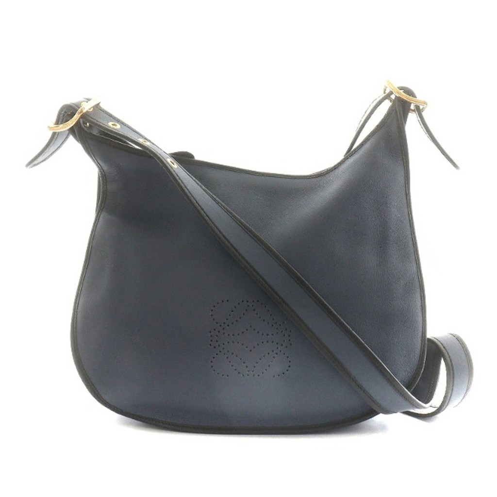 Loewe LOEWE Sophia Anagram Shoulder Bag Leather Navy Direct from Japan Secondhand