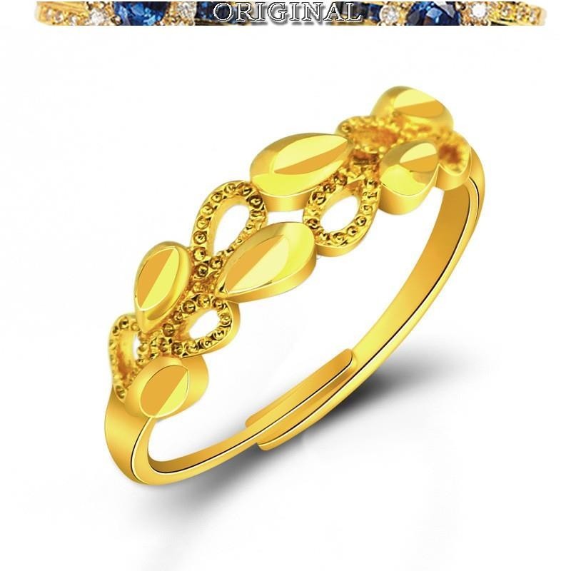แหวนแฟชั ่ นผู ้ หญิงบริสุทธิ ์ 916gold แหวนสุภาพสตรีใหม ่ ปากสด
