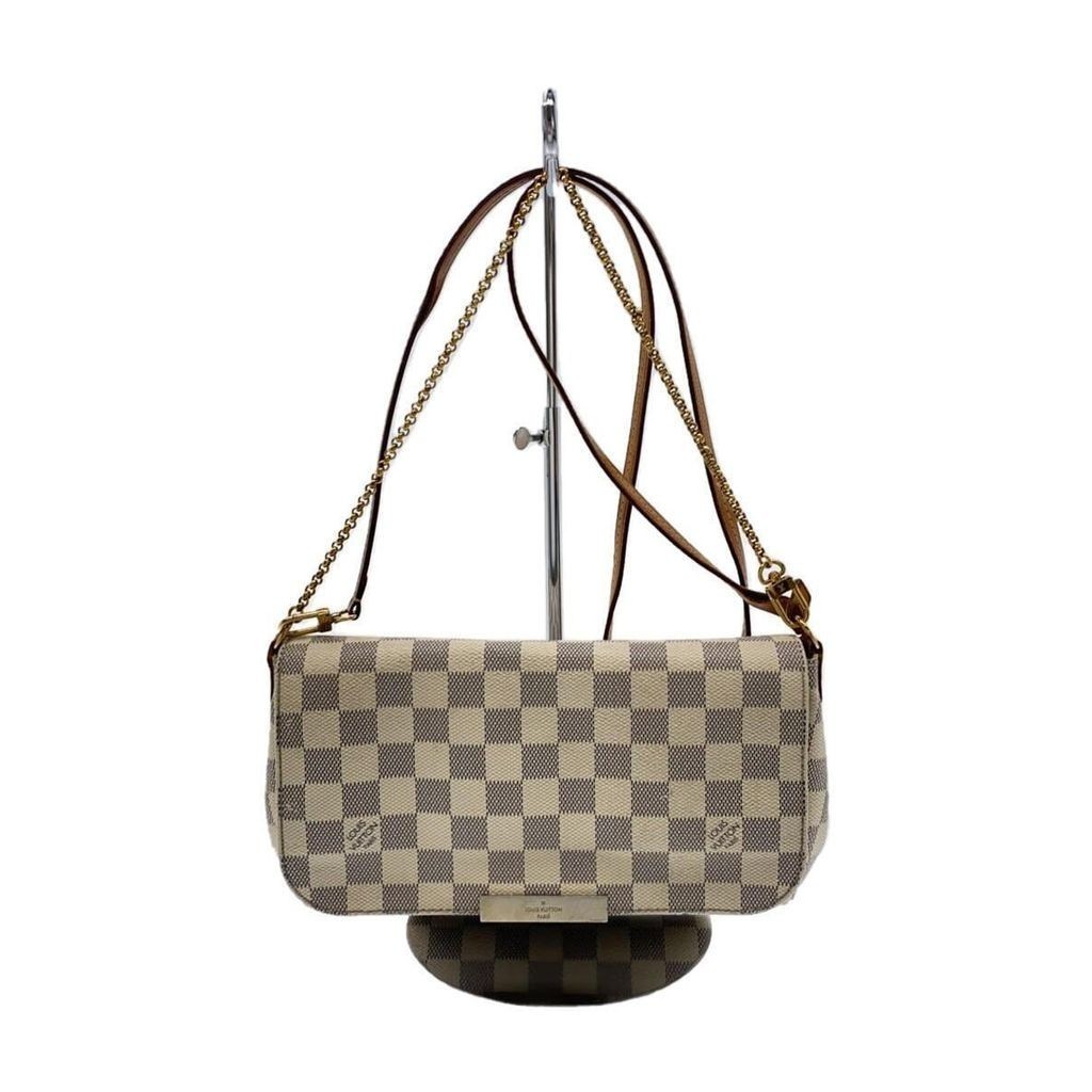 LOUIS VUITTON Shoulder Bag Damier Azur Favorite PM N41277 White PVC Direct from Japan Secondhand