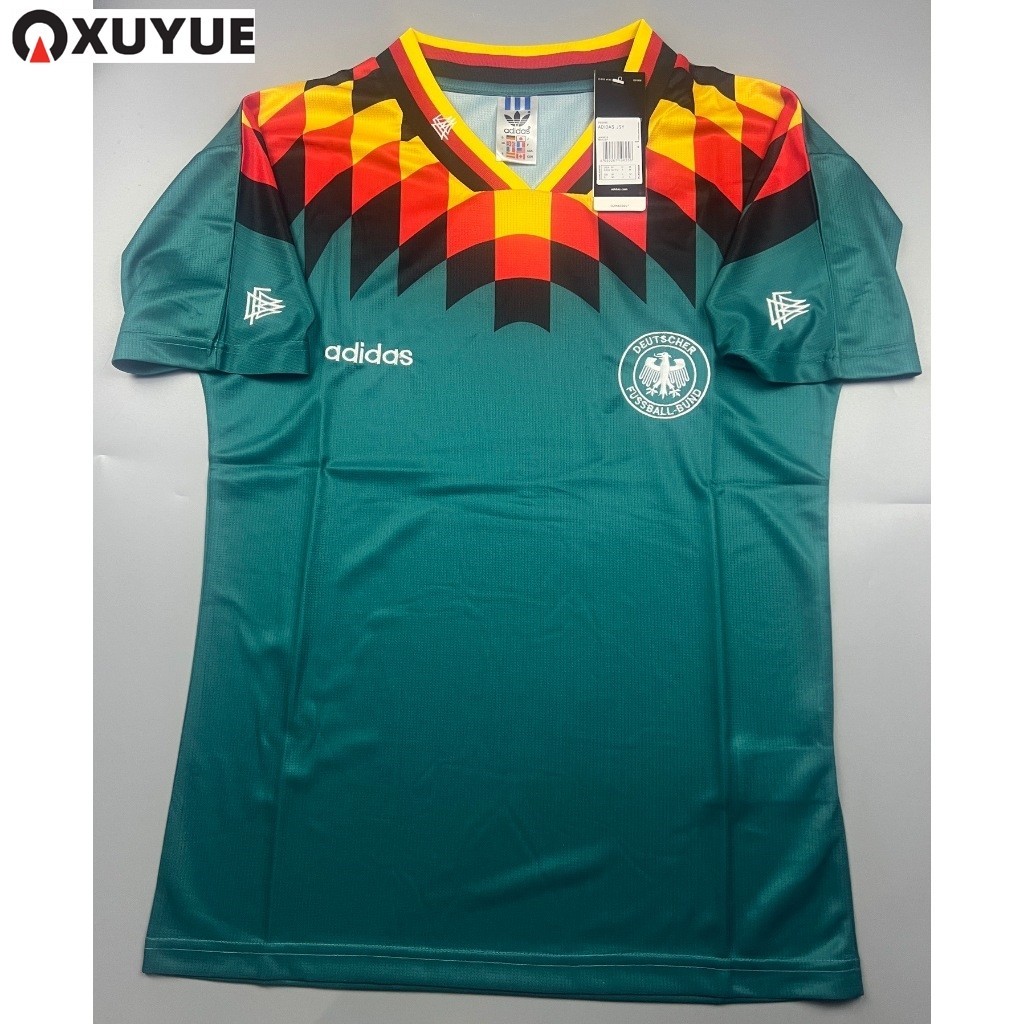SALE !!! เสื้อบอล ย้อนยุค 1994 เยอรมัน ปีกนก เขียว Retro Germany Away Cecat