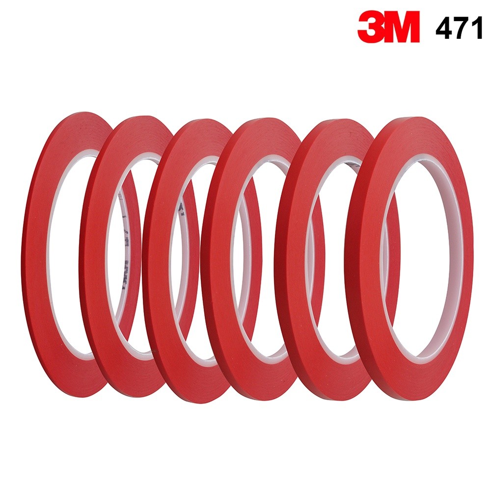 ในสต็อก 3M 471 เทปไวนิลสีแดง Fineline Fine Line Pinstriping Masking Tape เทปพื้นสีรถยนต์สําหรับ Curv