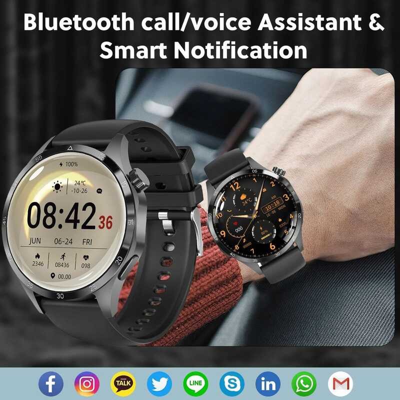 ❥ ใหม่ Gt4 Pro Max สมาร์ทวอท์ชผู้ชายหน้าจอสัมผัสเต็มรูปแบบขนาดใหญ่บลูทูธ Heart Rate Smartwatch