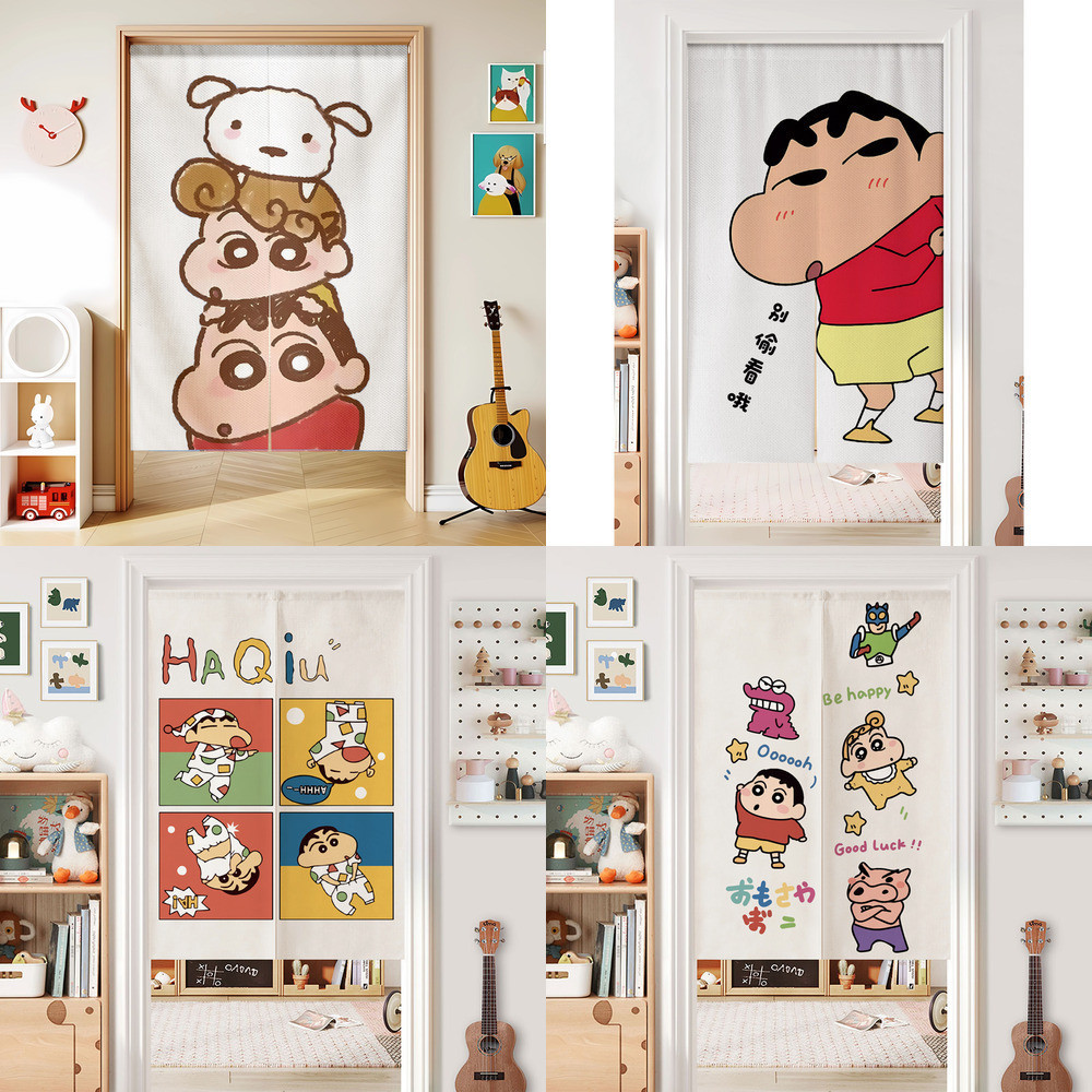 Crayon Shin-chan การ์ตูนผ้าผ้าม่านประตู Partitioning ครึ่งผ้าม่านในครัวเรือน Retractable ห้องนอนห้องน้ําความเป็นส่วนตัว