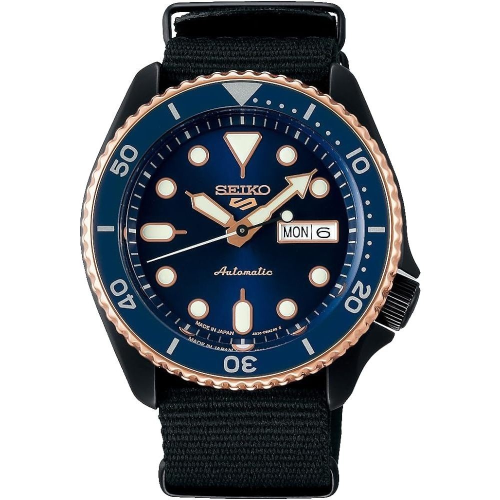 นาฬิกา JDM  Seiko Next Generation No. 5 Machinery STEEL STRAP Watch-ผีน้ำสีฟ้า # Sbsa098