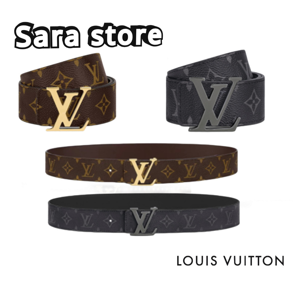 ♞Louis Vuitton เข็มขัดรุ่น LV Initiales ขนาด 40 มม. ใส่ได้ทั้งสองด้าน Lv Men's Belt Full Set