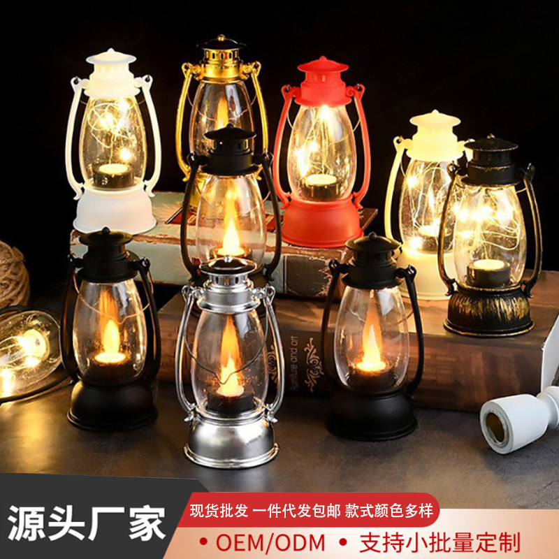 Electronic Christmas Candles Halloween Props LED Small Horse Craft Wind Lantern Gift