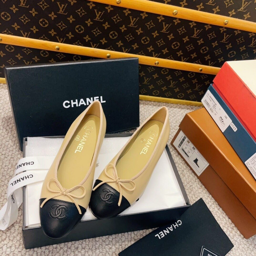 Chanel รองเท้าบัลเล่ต์ สไตล์ใหม่ แฟชั่นฤดูใบไม้ผลิ ฤดูร้อน (ไม่มีกล่อง)