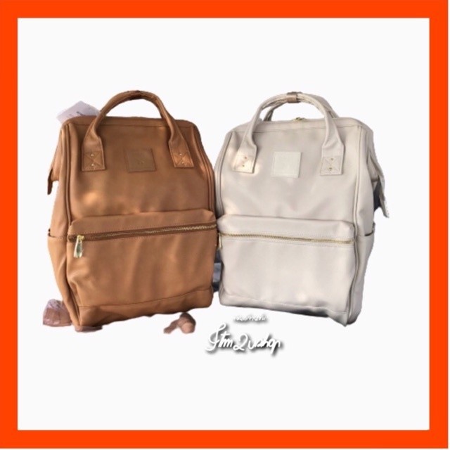 ♞,♘{รุ่นใหม่ มีป้ายกันปลอม} ANELLO RE: MODEL Synthetic leather backpack รุ่น【AU-B3501】 KDI