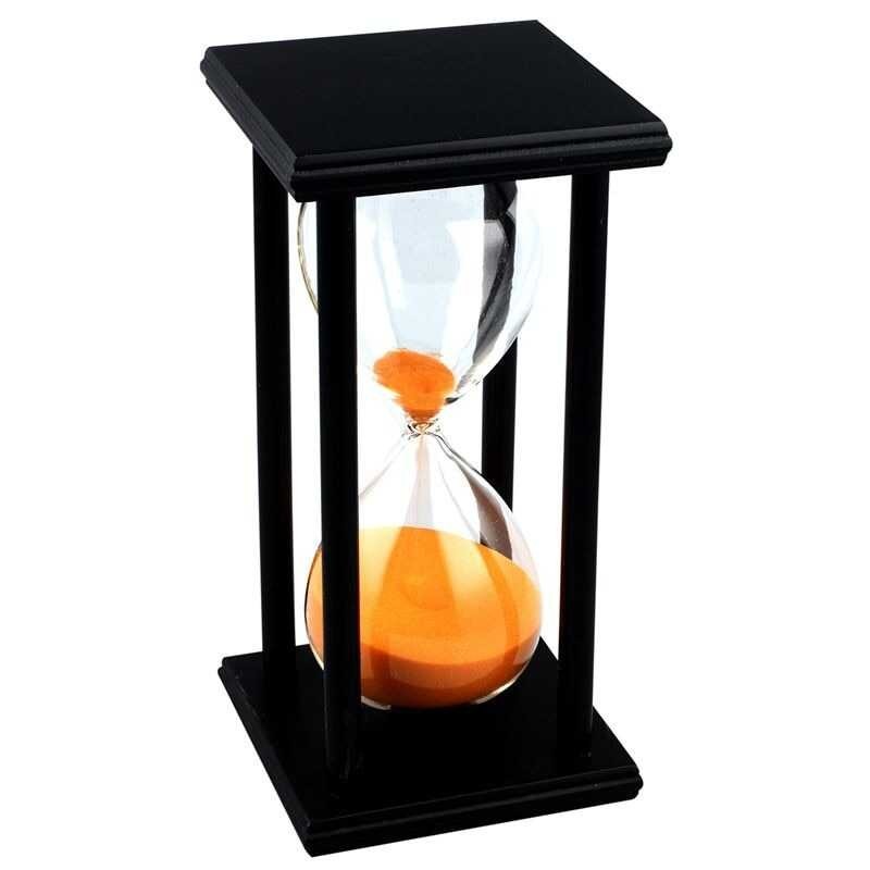 60Min Colors Wooden Sand Sandglass Hourglass Timer Clock Decor Unique Gift Type:60Min Black Frame O 