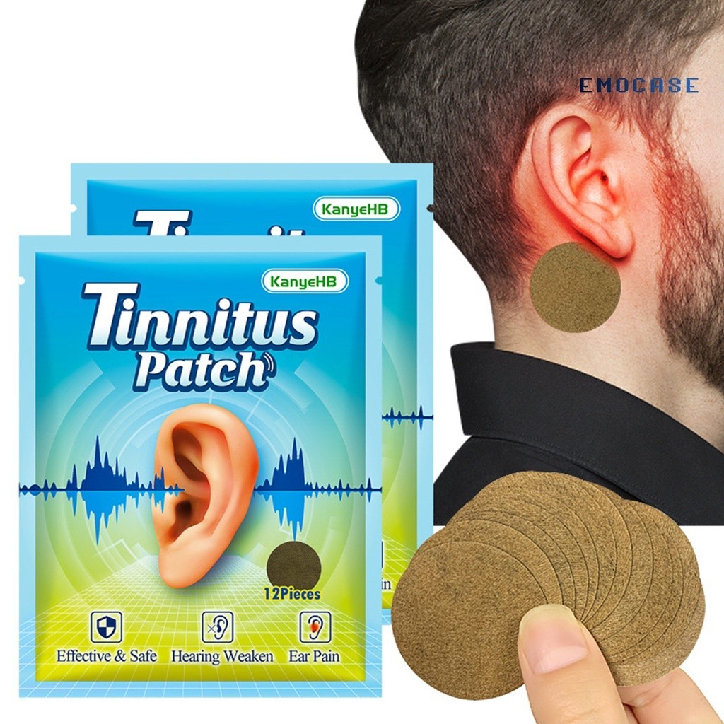 Wjp_ 12 ชิ้น/เซ็ต Tinnitus Patch บรรเทาอาการปวดหัว Tinnitus พลาสเตอร์การได้ยินสูญเสียหูหนวกสติกเกอร์สําหรับบรรเทา Hum