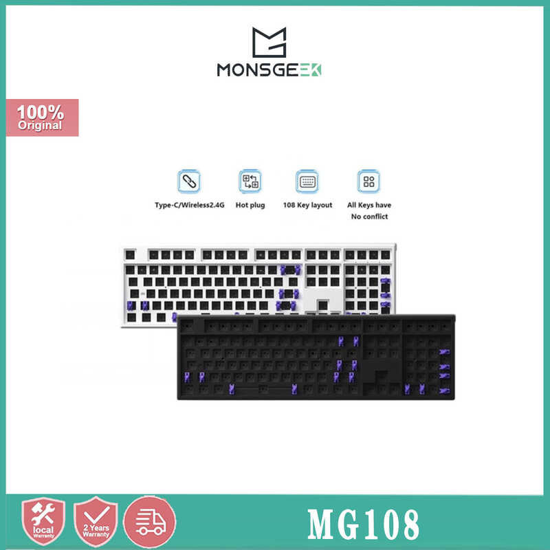 MONSGEEK MG108W Akko 108 Keyboard Kit Full Key Hot Plug Dual Mode Connection