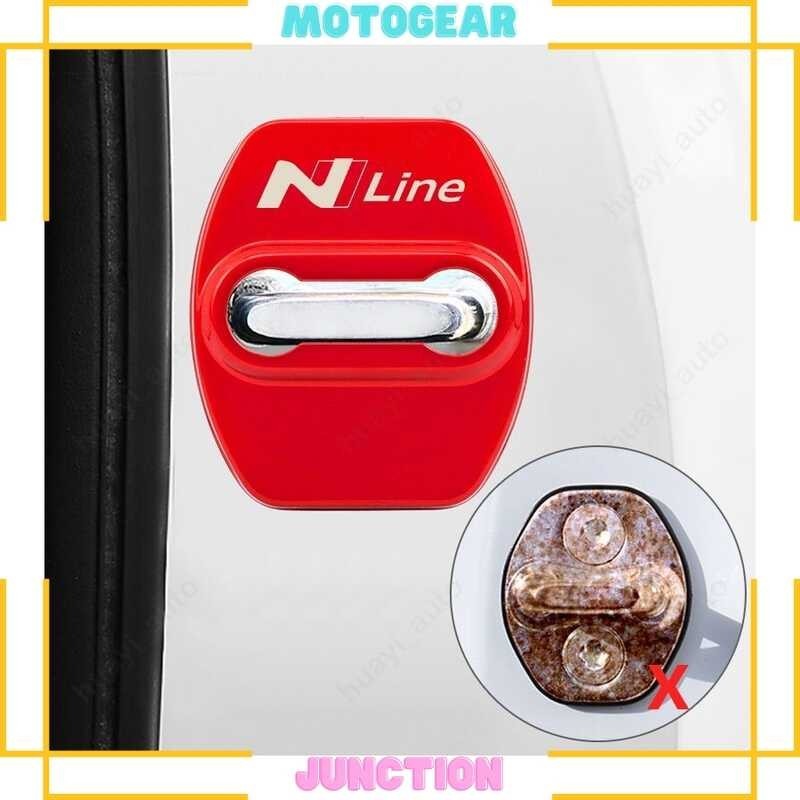 ❤ Motogear 4Pcs/Set Hyundai Stainless Car Door Lock Anti-Rust Protective Cover For I10 Stargazer