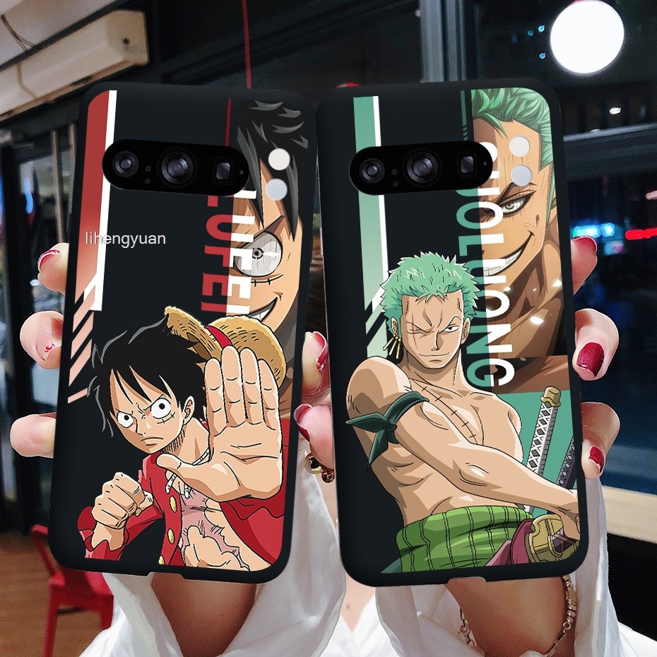 One Piece Google PIXEL 8 Pro GC3VE G1MNW กรณีสีดําซิลิโคนอ่อนนุ่มอะนิเมะแนวโน้มการออกแบบใหม่ยอดนิยมท