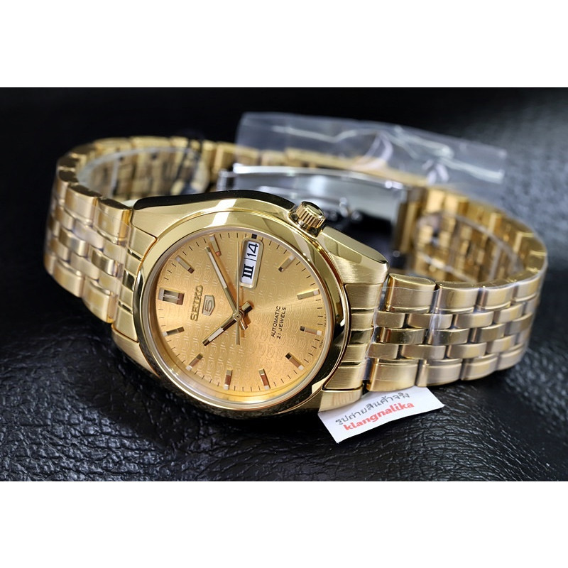 ♞Seiko  นาฬิกา  5 Automatic SNK366K1-สีทอง