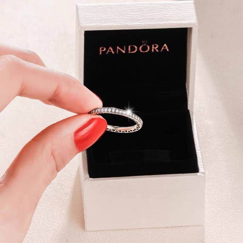 



 ♞Pandora แหวนเงิน 925 ประดับเพชร 14K สีโรสโกลด์ พร้อมกล่อง สําหรับผู้หญิง งานแต่งงาน