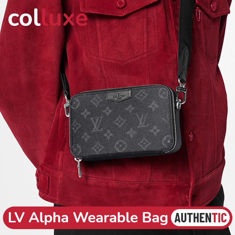 ♞ของแท้หลุยส์วิตตอง Louis Vuitton กระเป๋าสตางค์แบบสะพายรุ่น Alpha Wearable Bag Men's Bag กระเป๋าผู้