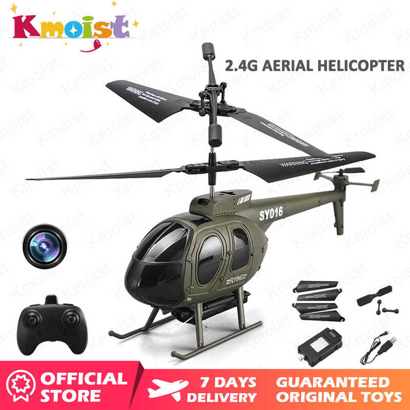 Kmoist 6Ch Remote Control Helicopter USB Charging 2.4G RC Airplane With Camera Children's Flying Pl