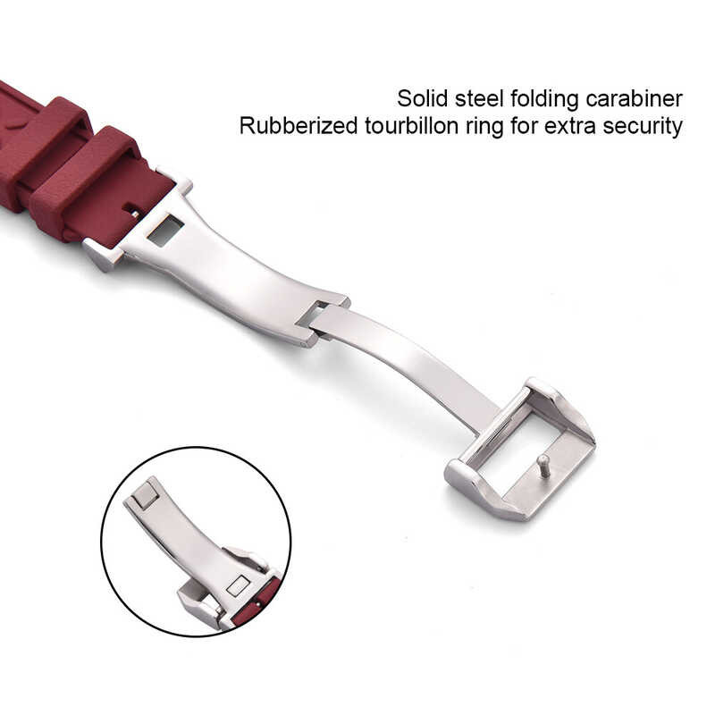 Quality FKM Top Fluoro Watchband For I-W-C Big Pilot Watches series 20mm 21mm 22mm Quick Release St