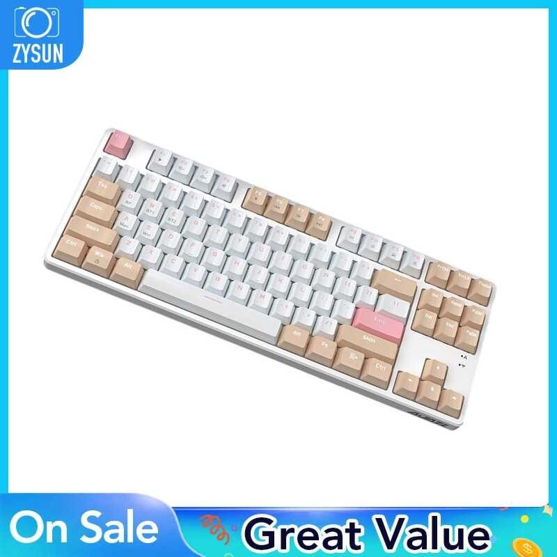 Mechanical ZYSUN AK871 with A TKL Layout 87 Keys Wireless Office Keyboard