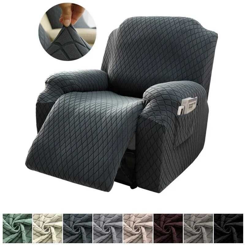 Soild Color Jacquard Recliner Relax Single Sofa Cover Thicken Armchair Slipcovers Lazy Boy Chair Co