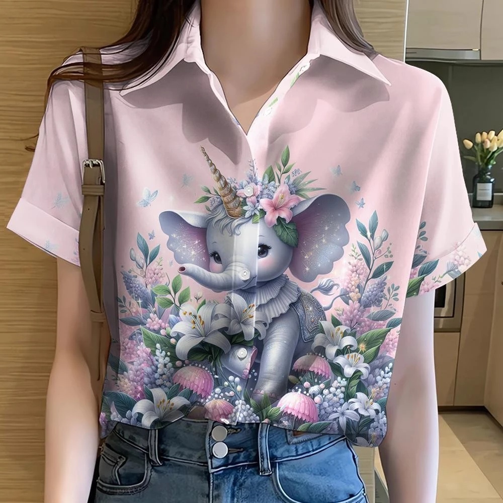 เสื้อพิมพ์ลายช้าง/ลายดอก/กราฟฟิตี้ เสื้อฮาวายแขนสั้น รุ่น 06 thumbnail 4