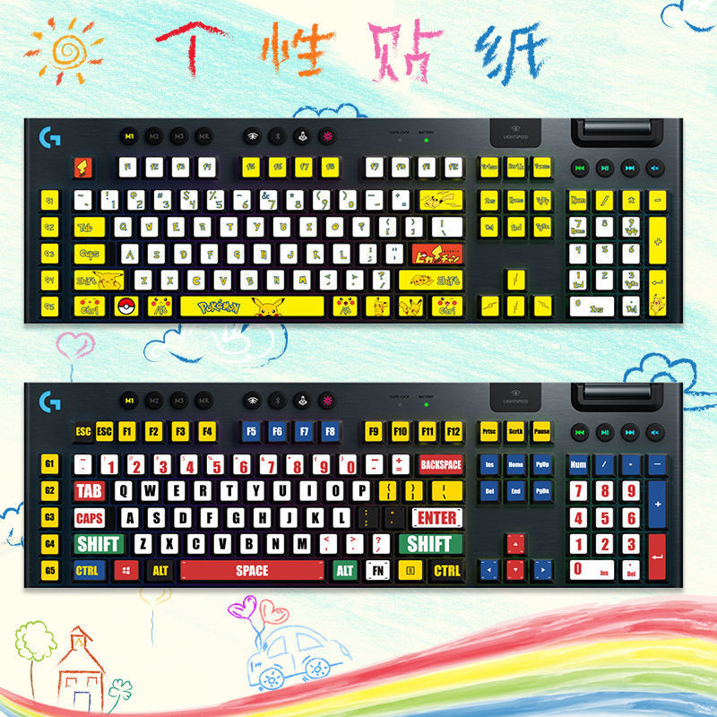 Logitech G813 G913 G915 TKL G Pro X คีย์บอร์ดสติกเกอร์ปุ่มสติกเกอร์ฟิล์มป้องกันปุ่มกดเปลี่ยนสี