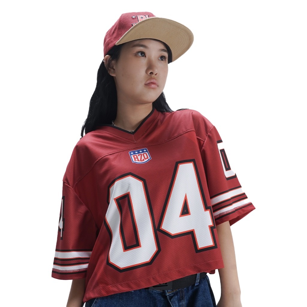 RZQ / 04 / CROP SERIES / Jersey / Oversize / Streetwear / Retro / Vintage / Music / Rugby / Crop Top