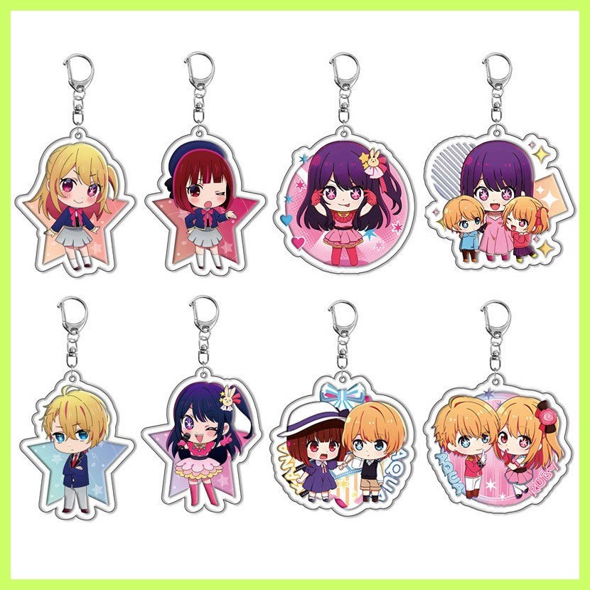 พวงกุญแจ Oshi no ko Hoshino Ai My Push เด็กพวงกุญแจอะคริลิค Akuamarin Rubii อะนิเมะ สินค้าพวงกุญแจ A