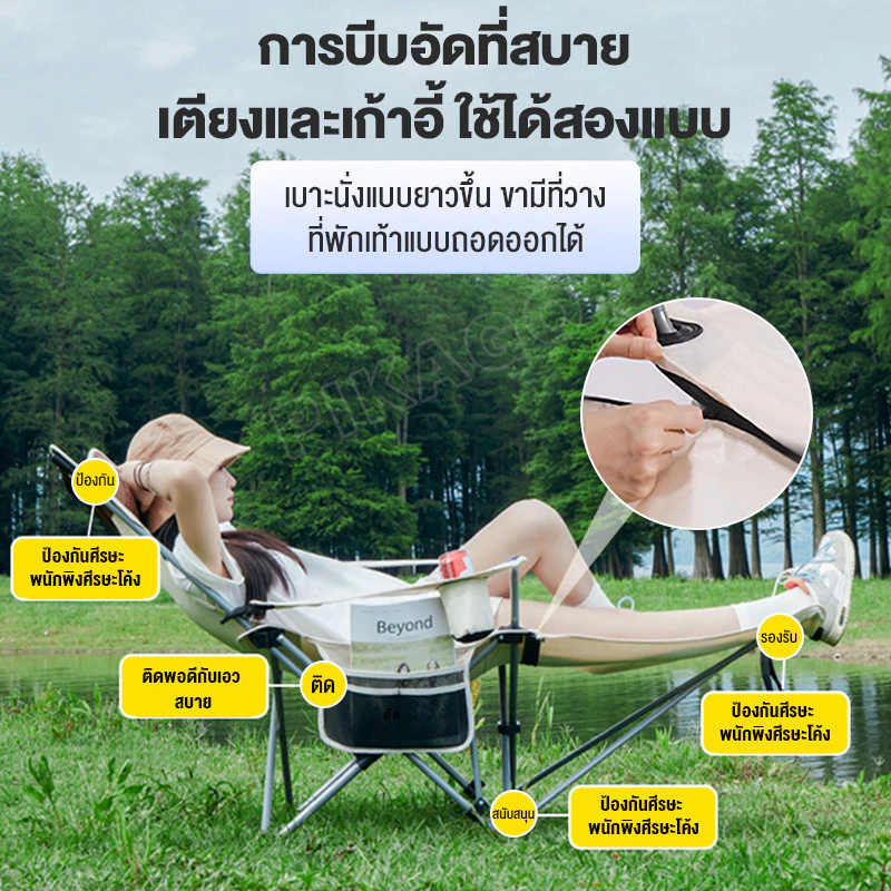 เก้าอี้แคมป์ปิ้งพับได้ รับน้ำหนัก 300kg thumbnail 3