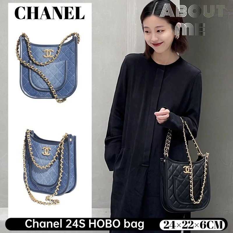 ♞ชาแนล Chanel 24S HOBO bag กระเป๋าถือสไตล์ผู้หญิงแนวนอน/แนวตั้ง