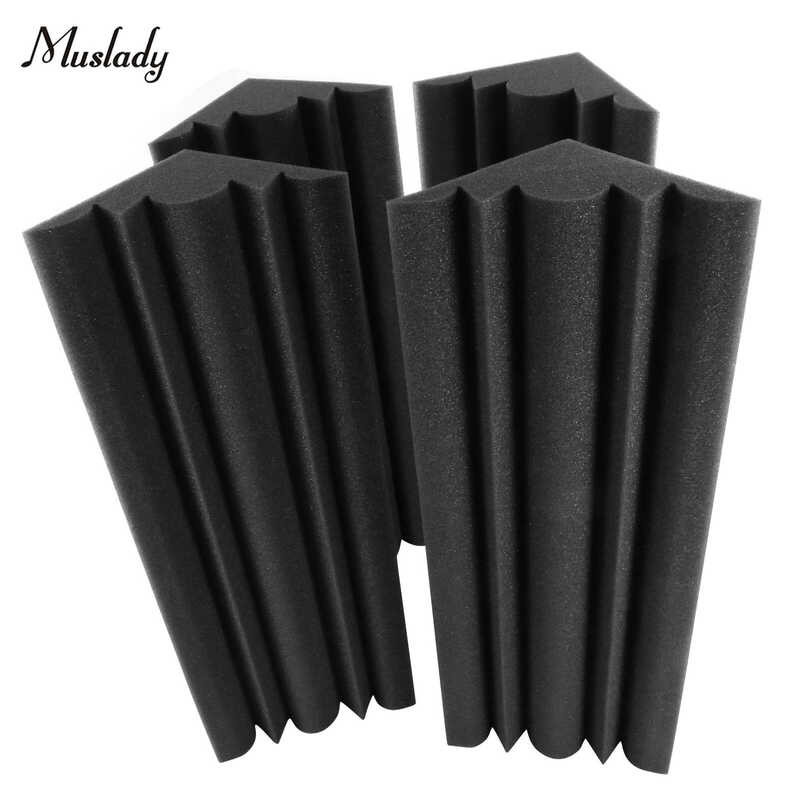 Muslady 4 PCS 30 * 18 * 18 Cm Acoustic Foam Panels High Density Sound Insulation Fire Retardant Bas