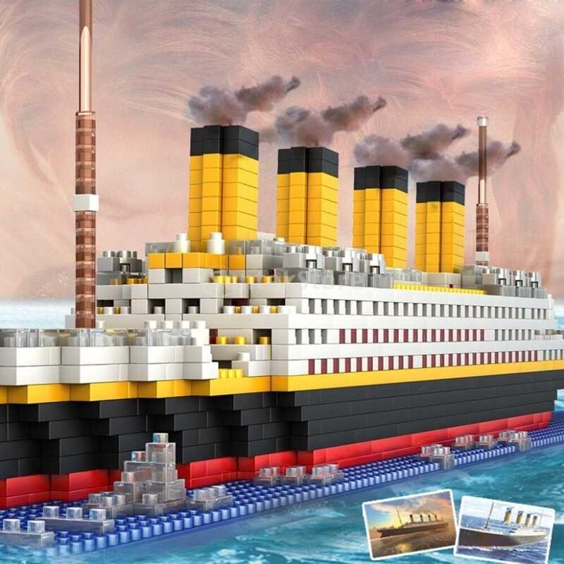 Titanic Ship Titan Shop Model Boat Ing Toys Figure DIY Mini Bricks Building Blocks Kids Puzzles Toy