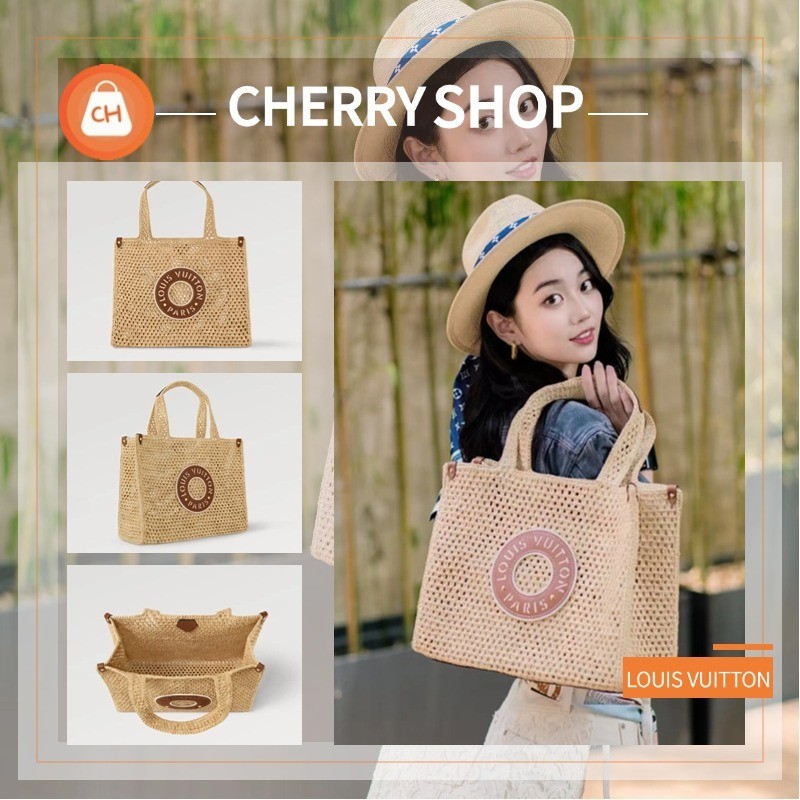 หลุยส์วิตตอง Louis Vuitton LV กระเป๋ารุ่น OnTheGo MM กระเป๋าโท้ทผู้หญิง Tote Bags