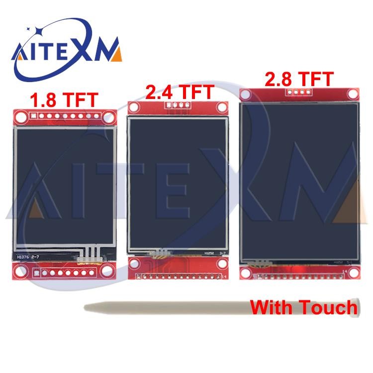 1.8/2.4/2.8/3.5 นิ้ว TFT Full หน้าจอสีจอแสดงผล LCD โมดูล Touch Drive IC 9341 7789 SPI 128*128 240*320 สําหรับ Arduino