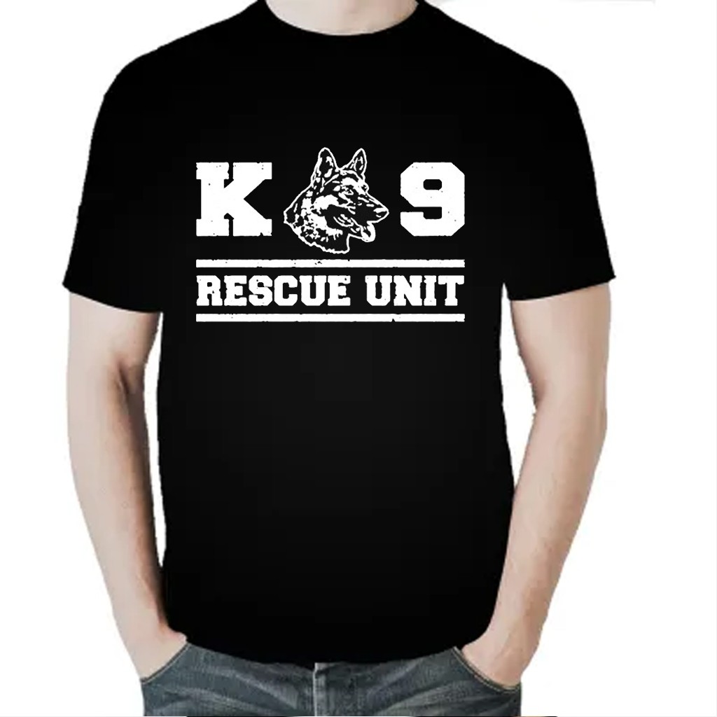 K9 Rescue Unit Tshirt สําหรับผู้ชายผู้หญิงผ้าฝ้าย