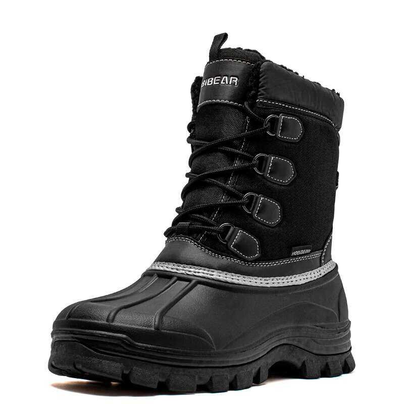 HOBIBEAR Mens Snow Boots รองเท้ากันน้ำฤดูหนาว